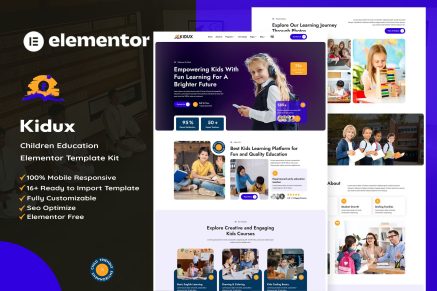 Kidux – Children Education Elementor Template Kit