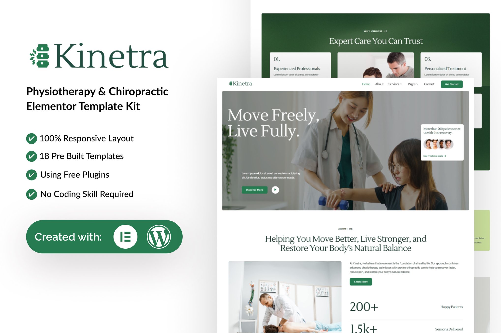 Kinetra – Physiotherapy & Chiropractic Elementor Template Kit