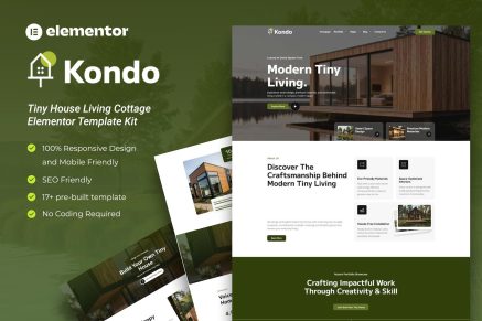 Kondo – Tiny House Living Cottage Elementor Template Kit
