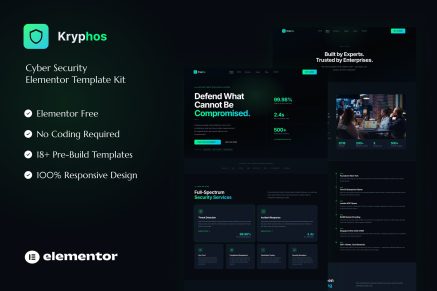 Kryphos – Cyber Security Elementor Template Kit