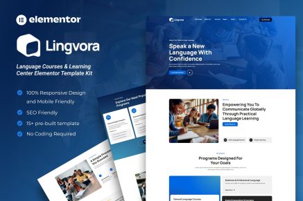 Lingvora – Language Courses & Learning Center Elementor Template Kit
