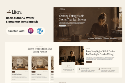 Litera – Book Author & Writer Elementor Template Kit