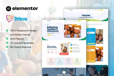 Littleva – Kindergarten & Child Care Elementor Pro Template Kit