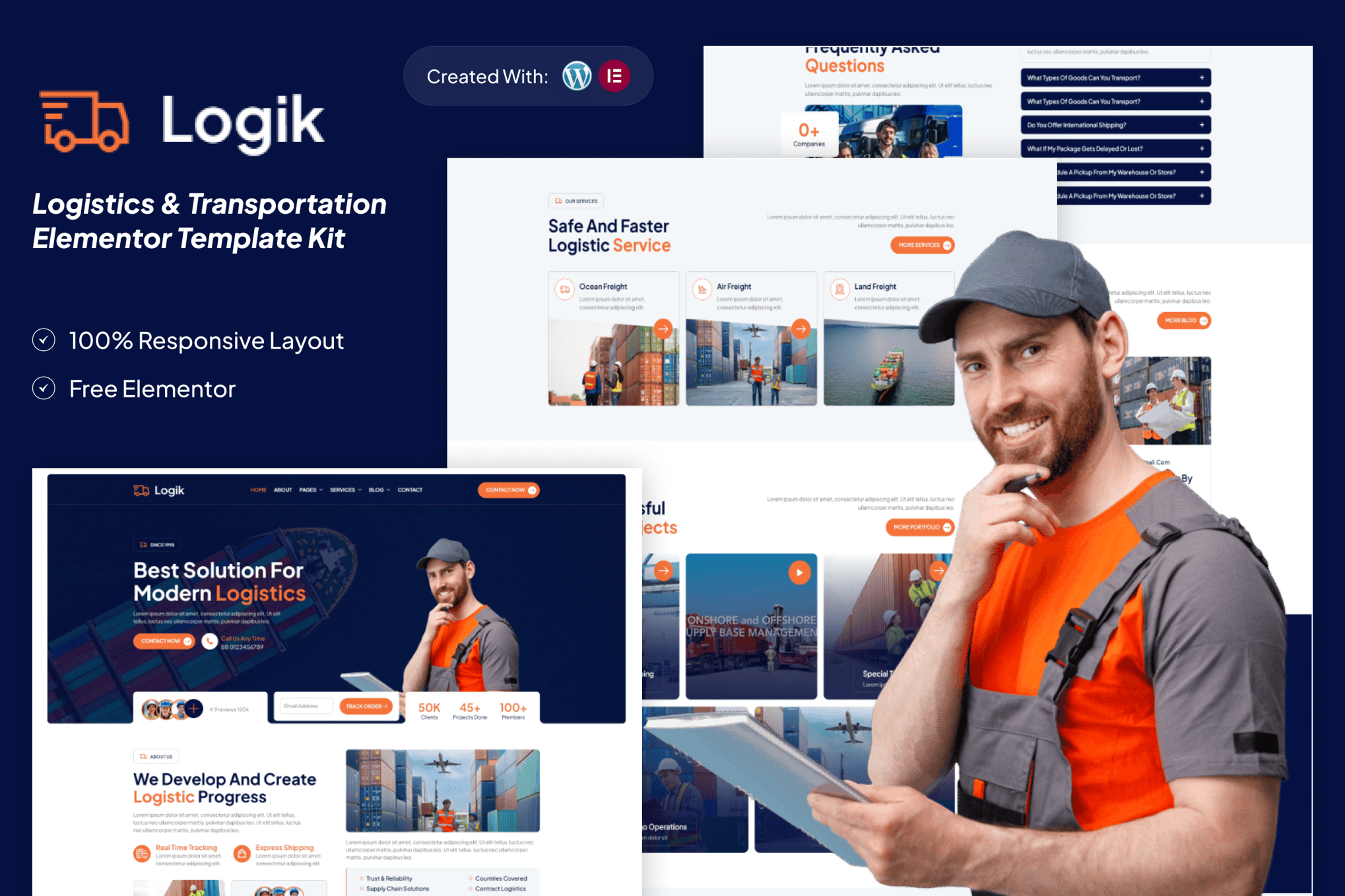 Logik - Logistics & Transportation Elementor Template Kit
