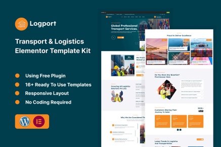 Logport – Transport & Logistics Elementor Template Kit