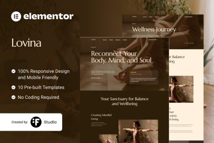 Lovina – Yoga Studio Service Elementor Template Kit
