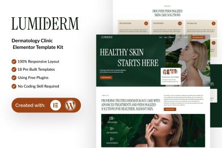 Lumiderm – Dermatology Clinic Elementor Template Kit