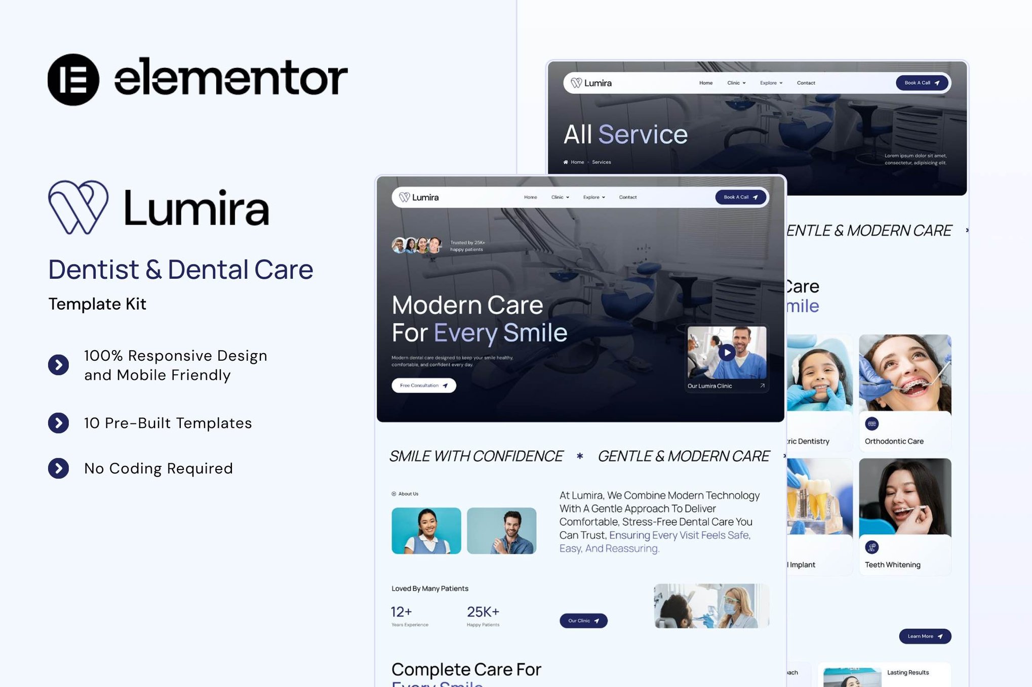 Lumira - Dentist & Dental Care Elementor Template Kit