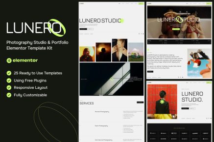 Lunero – Photography Studio & Portfolio Elementor Template Kit