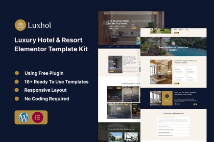 Luxhol – Luxury Resort & Hotel Booking Elementor Template Kit