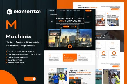 Machinix – Modern Factory & Industrial Elementor Template Kit