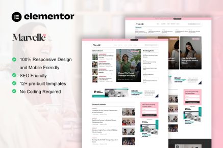 Marvelle – Modern Feminine Blog & Magazine Elementor Pro Template Kit