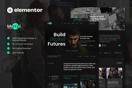 MaXel – Web Development & Portfolio Elementor Template Kit