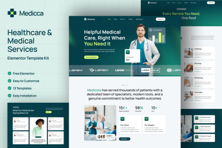 Medicca – Healthcare & Medical Services Elementor Template Kit