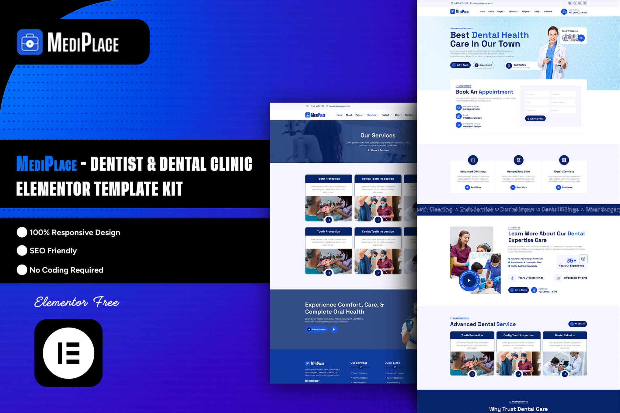 MediPlace - Dentist & Dental Clinic Elementor Template Kit
