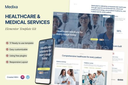 Medixa – Healthcare & Medical Services Elementor Template Kit