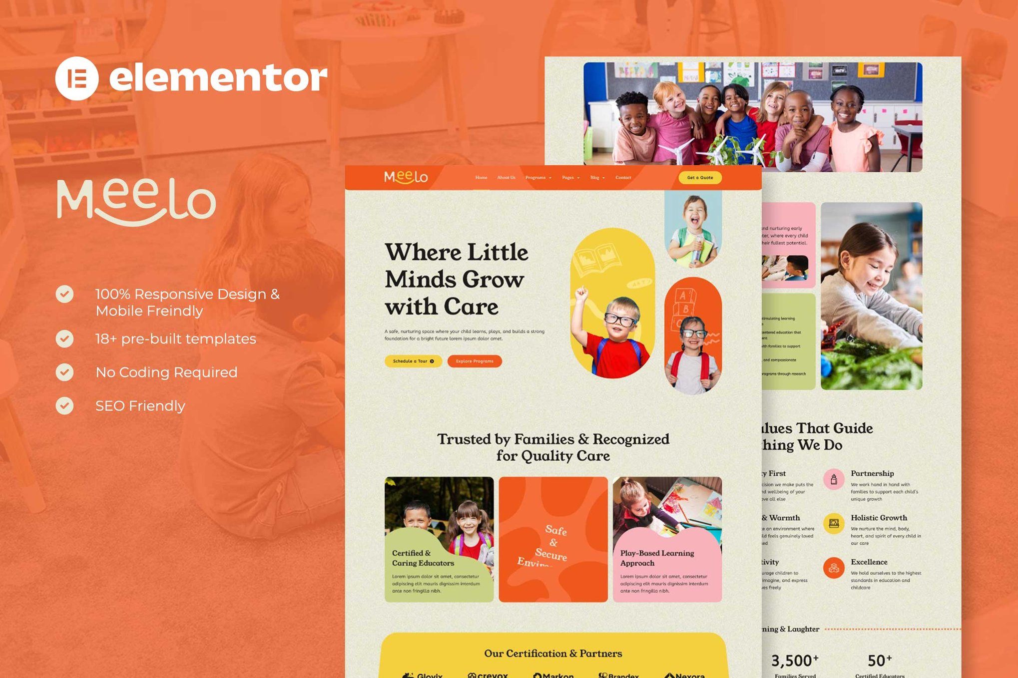 Meelo – Kindergarten & Child Care Elementor Pro Template Kit
