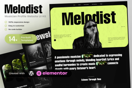 Melodist – Musician Profile Elementor Template Kit