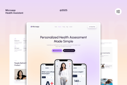MicroApp – SaaS Mobile App Website Elementor Template Kits