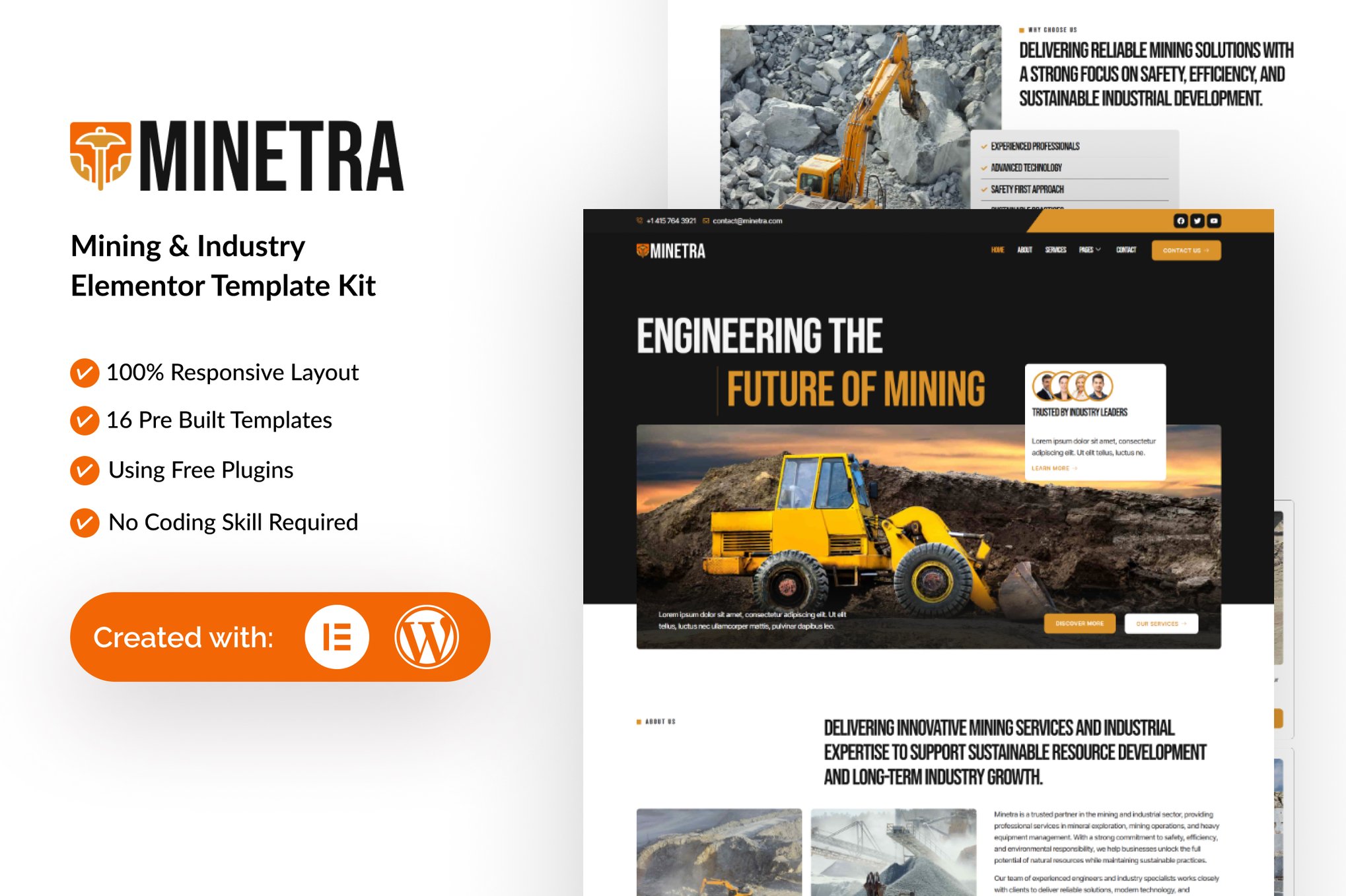 Minetra – Mining & Industry Elementor Template Kit