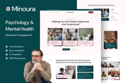 Minoura – Psychology & Mental Health Elementor Template Kit