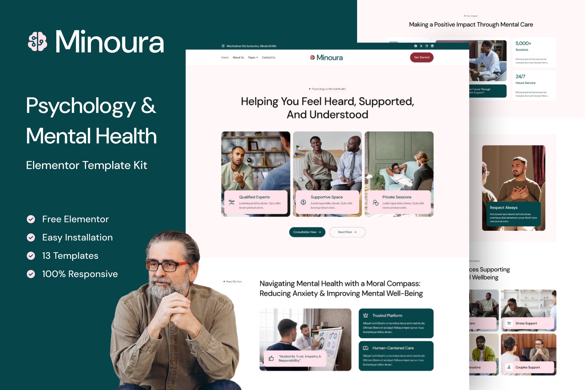 Minoura – Psychology & Mental Health Elementor Template Kit