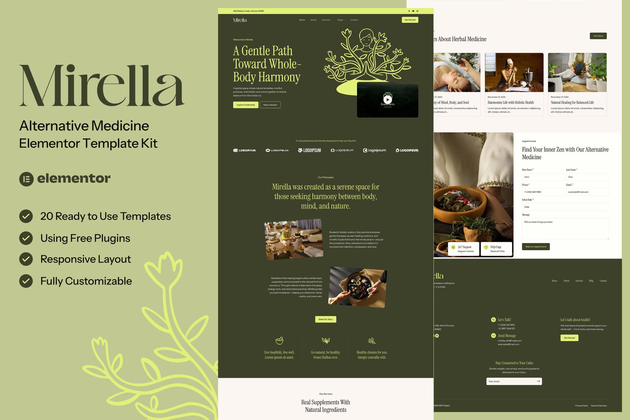 Mirella - Alternative Medicine Elementor Template Kit