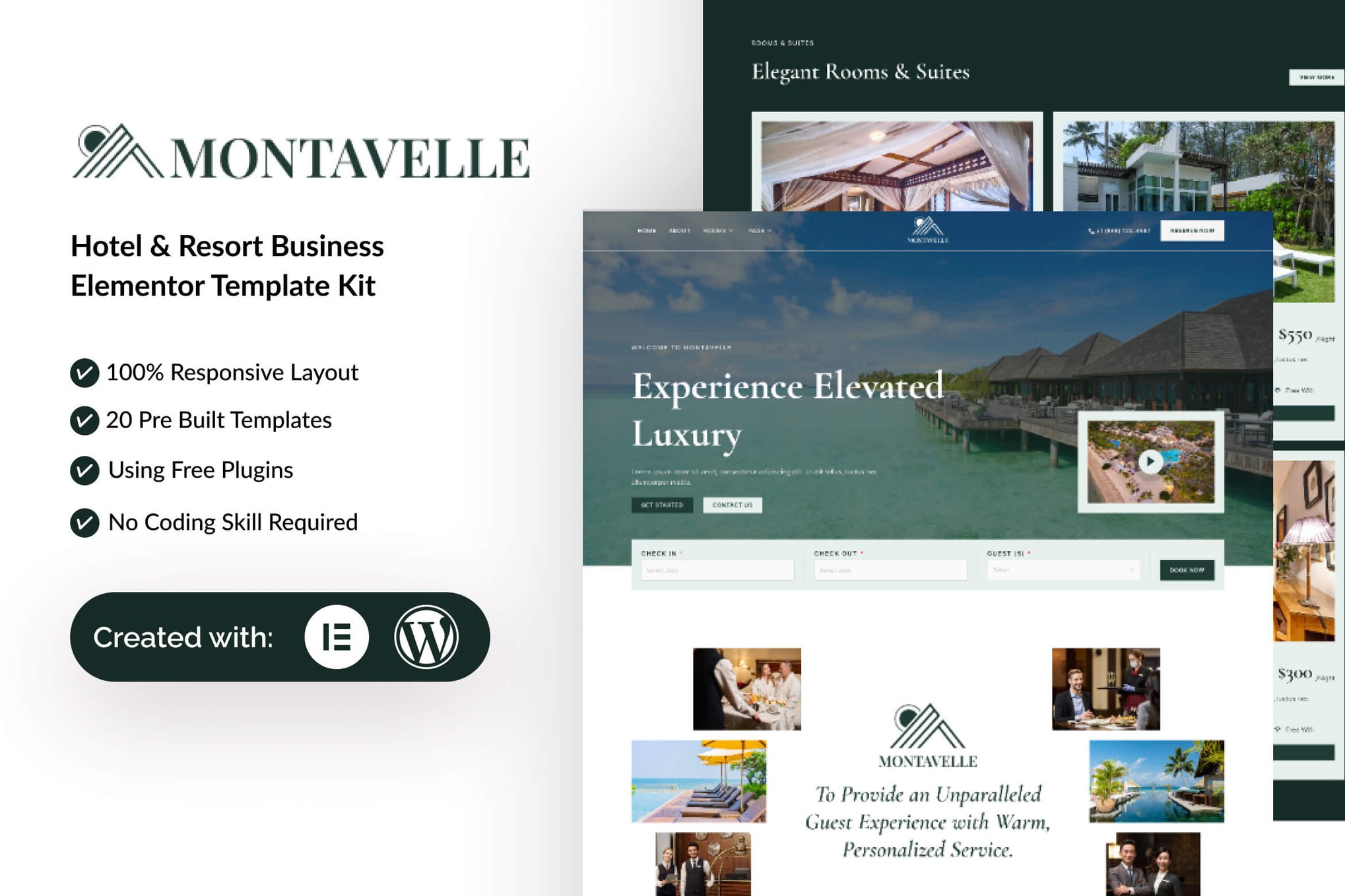 Montavelle – Hotel & Resort Business Elementor Template Kit