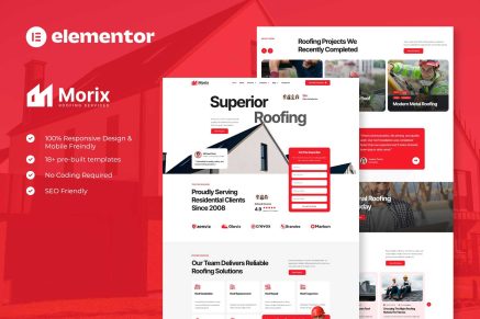 Morix – Roofing Services Elementor Pro Template Kit