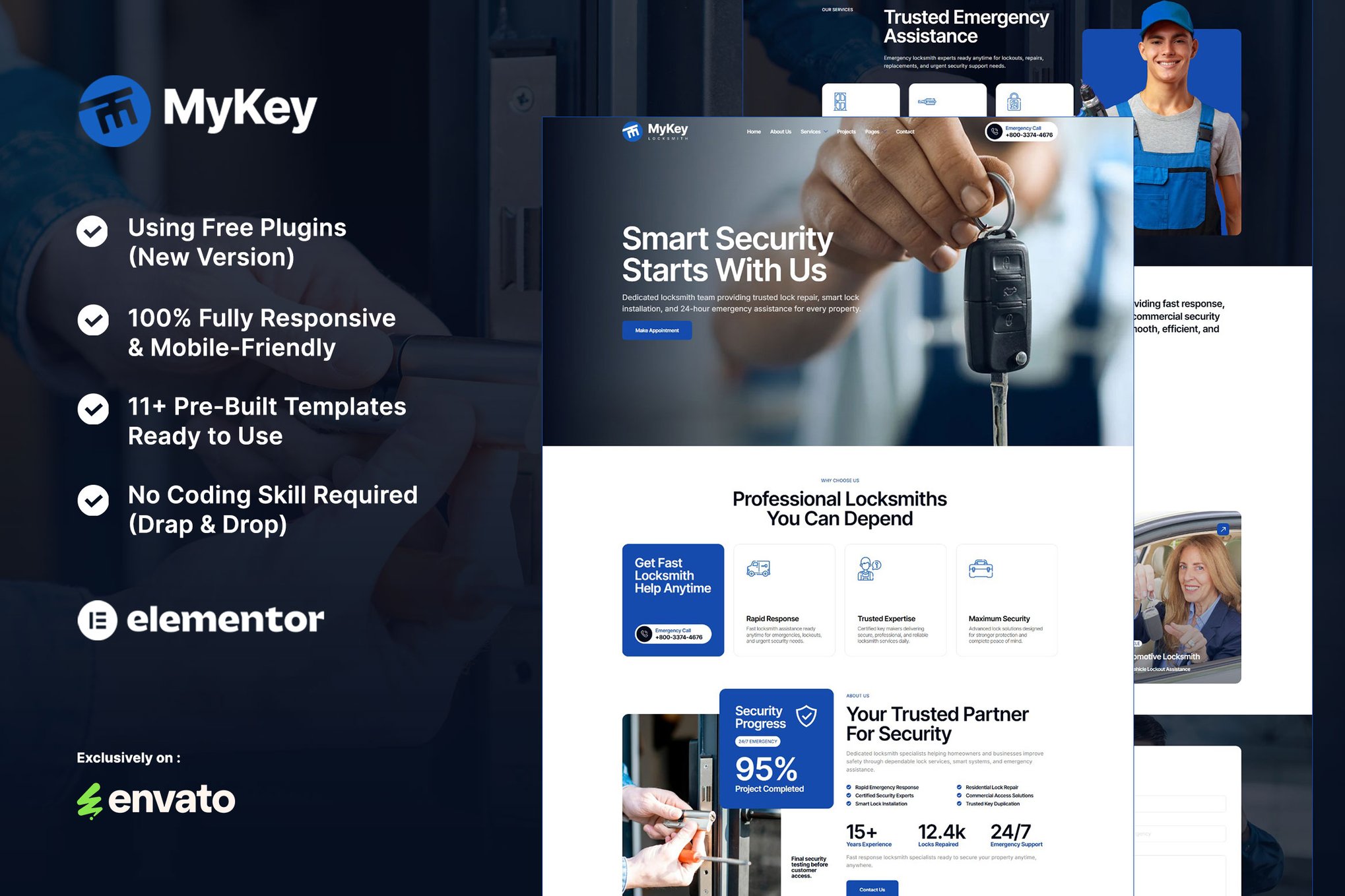 MyKey – Locksmith & Key Maker Services Elementor Template Kit