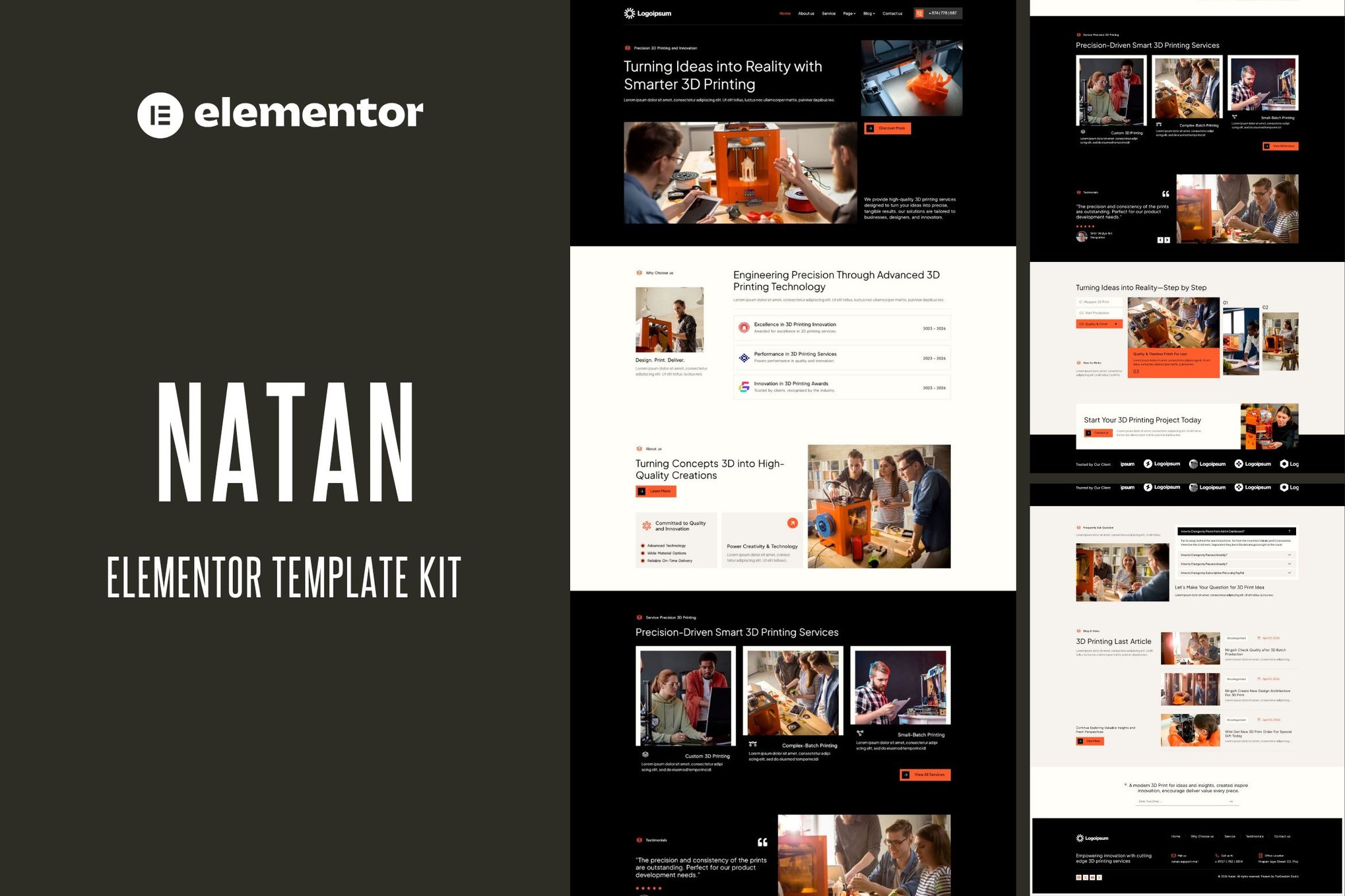 Natan – 3D Printing Services Elementor Template Kit