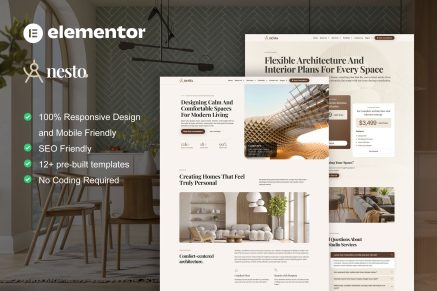 Nesto – Interior Design Elementor Pro Template Kit