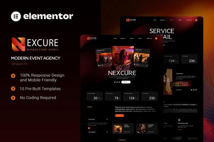 Nexcure - Modern Event Agency Elementor Template Kit