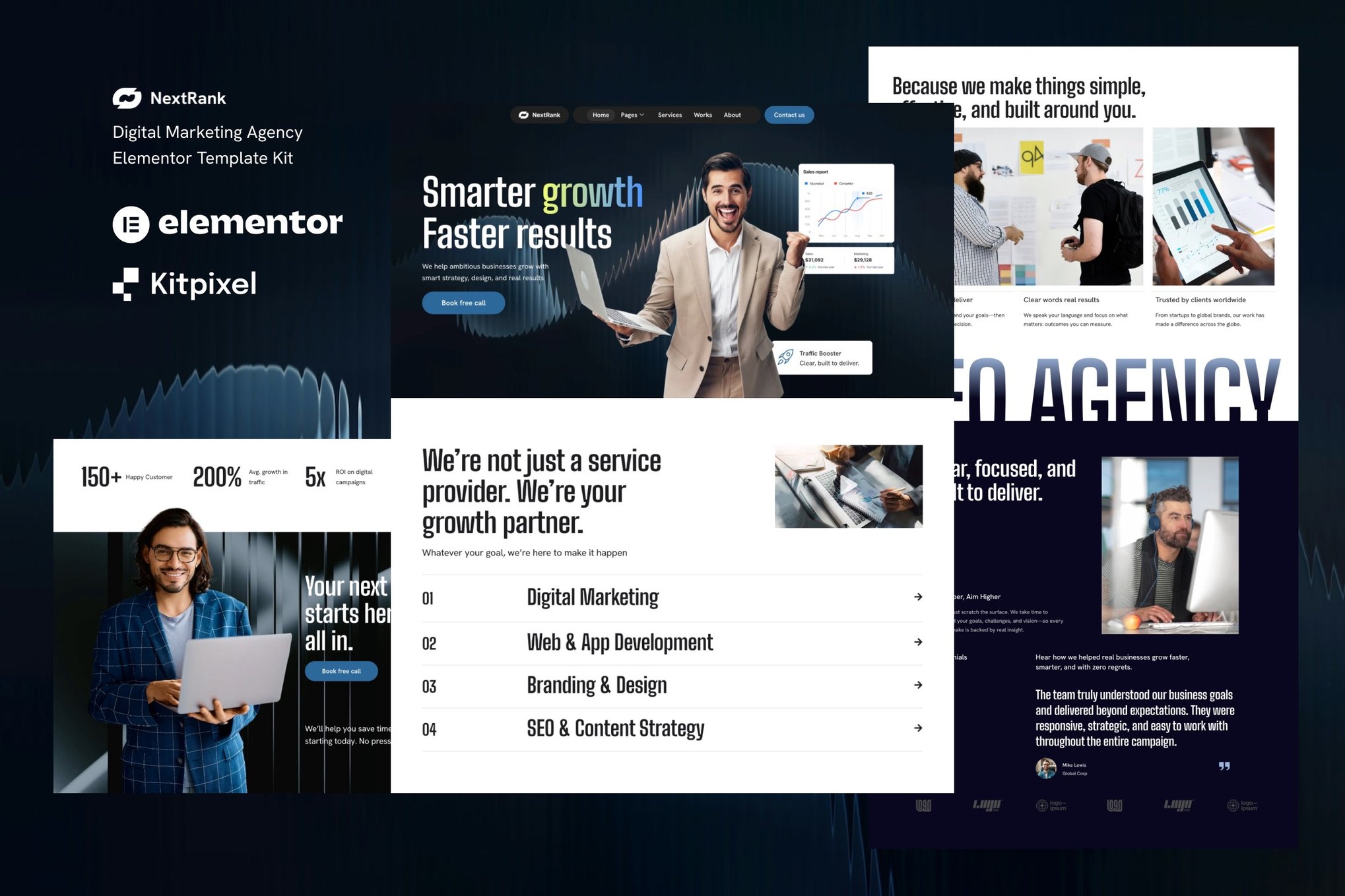 Nextrank - Digital Marketing Agency Elementor Template Kit