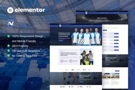 NexuSpeed – Football Club & Sports Academy Elementor Pro Template Kit