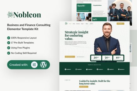 Nobleon – Business and Finance Consulting Elementor Template Kit