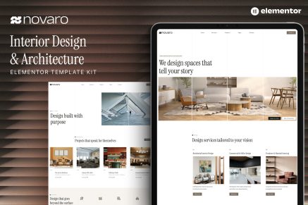 Novaro – Interior Design & Architecture Elementor Template Kit