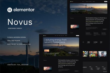 Novus – Green Renewable Energy Elementor Template Kit