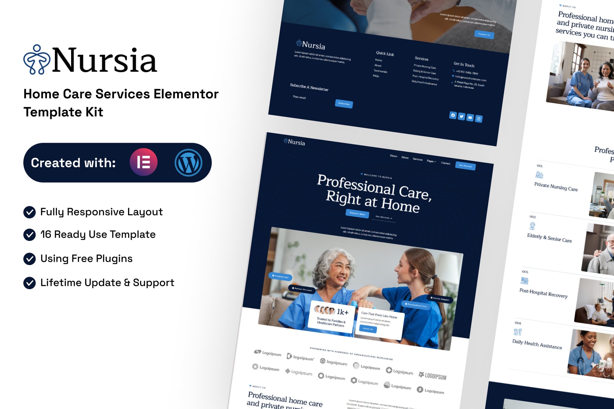 Nursia - Home Care Services Elementor Template Kit