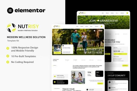 Nutrisy - Modern Wellness Solution Elementor Template Kit