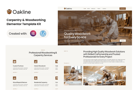 Oakline – Carpentry & Woodworking Elementor Template Kit