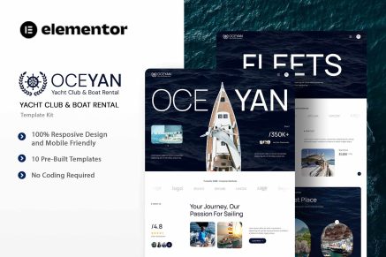 Oceyan - Yacht Club & Boat Rental Elementor Template Kit