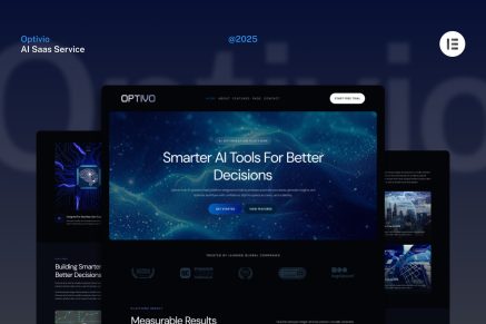 Optivio – Dark AI Saas Website Elementor Template Kit