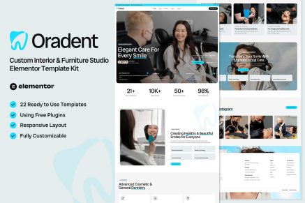 Oradent – Cosmetic Dental Clinic Elementor Template Kit