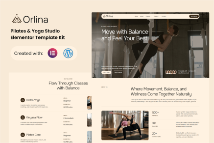 Orlina – Pilates & Yoga Studio Elementor Template Kit
