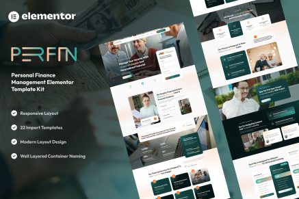 Perfin – Personal Finance Management Elementor Template Kit