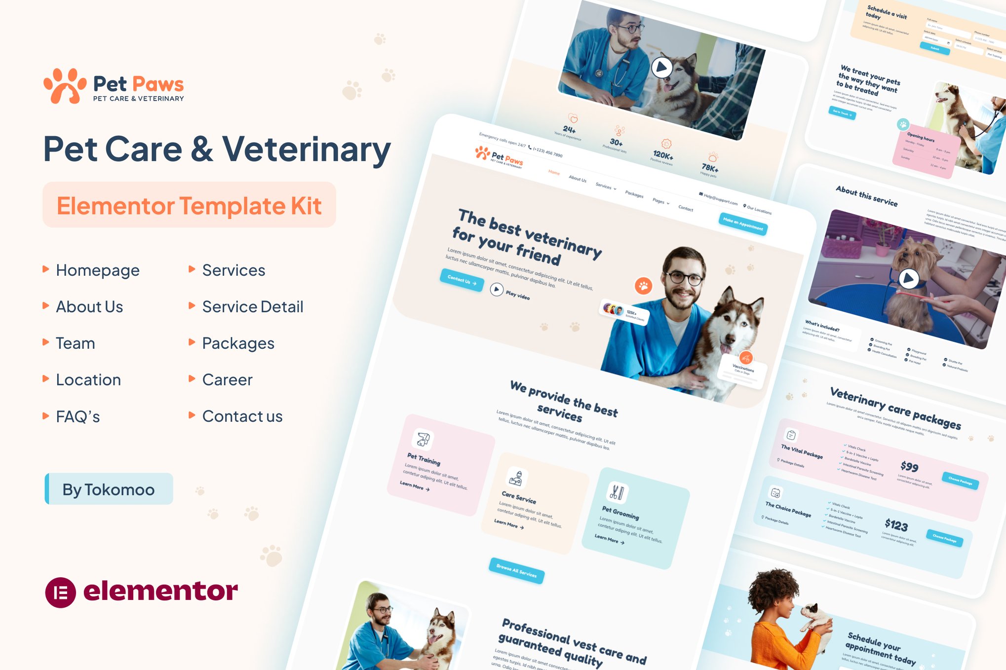 Pet Paws – Pet Care & Veterinary Elementor Template Kit