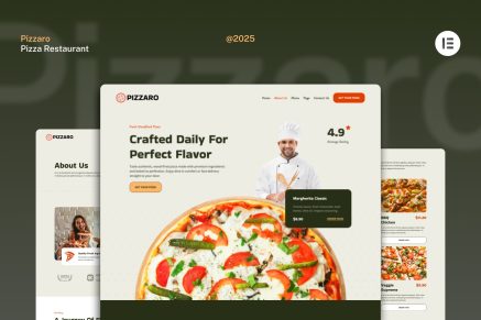Pizzaro – Pizza Restaurant & Delivery Services Website Elementor Template Kit