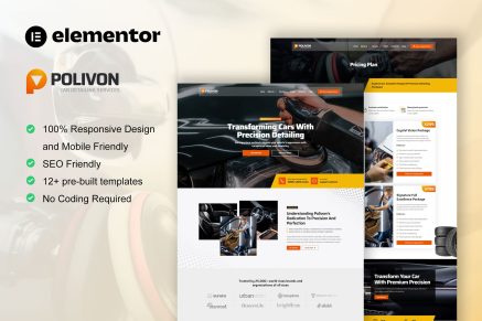 Polivon – Car Body Repair Shop Elementor Pro Template Kit