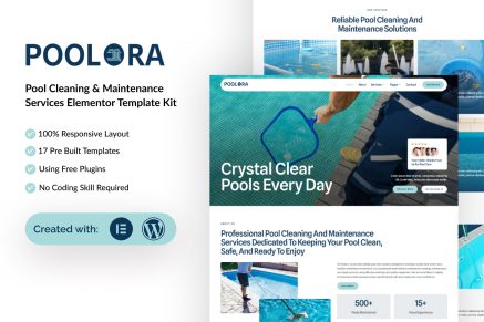 Poolora – Pool Cleaning & Maintenance Services Elementor Template Kit